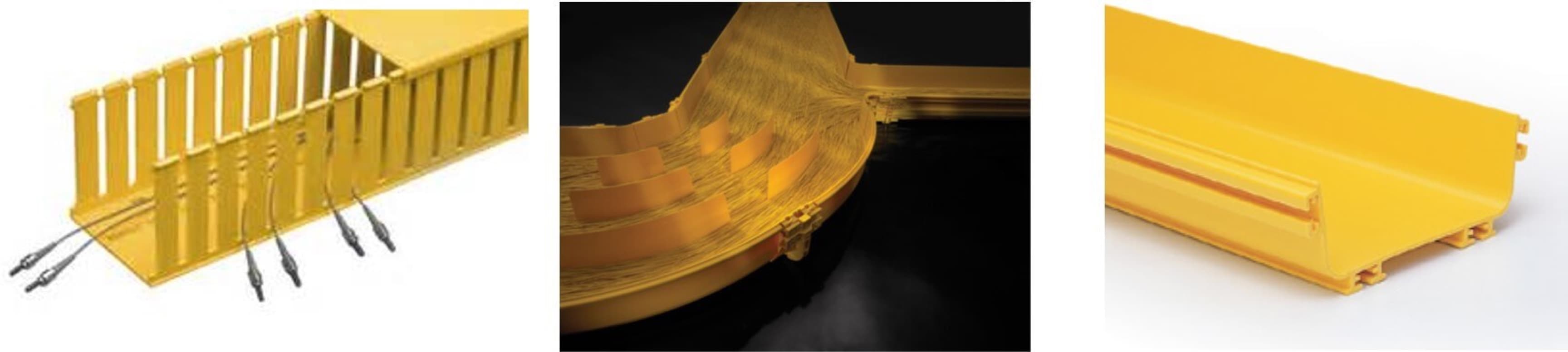 Fiber raceway components and configurations