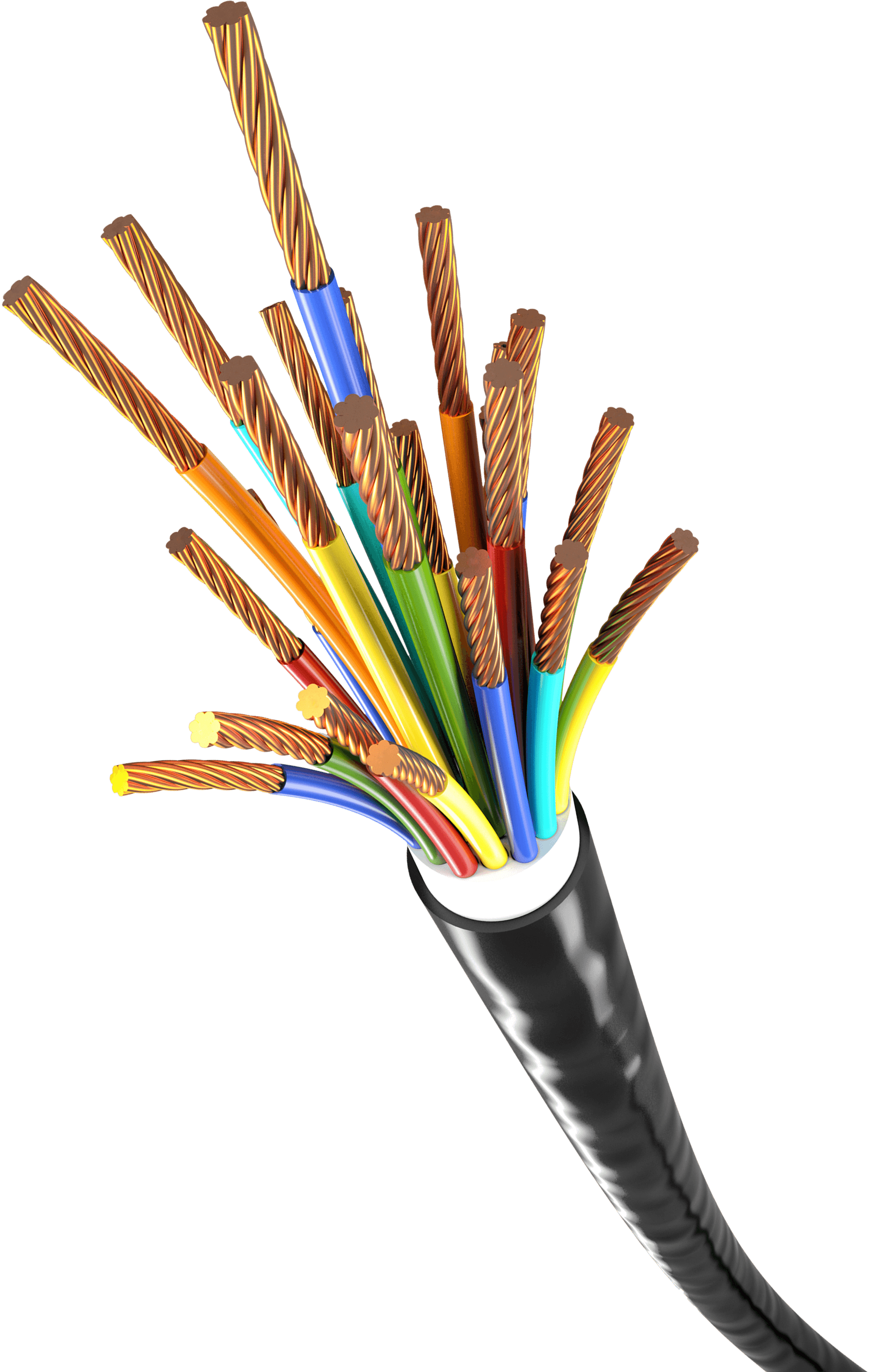 Bundled network cables prepared for deployment